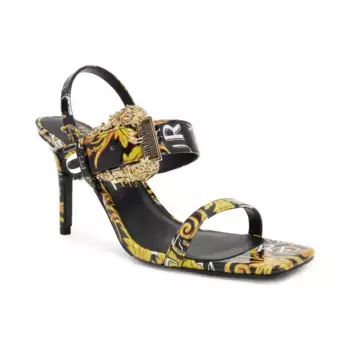 Босоножки на каблуке-шпильке Versace, черный