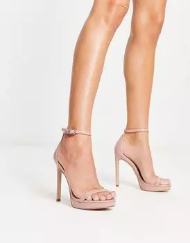 Босоножки на каблуке Steve Madden Milano с лакированной коричневой отделкой
