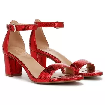 Босоножки на каблуке Vera dress Naturalizer, red metallic snake print leather