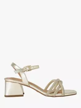 Босоножки на металлическом массивном каблуке KG Kurt Geiger, золотой