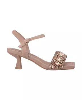 Босоножки на низком каблуке украшенные камнями Alma En Pena, розовый