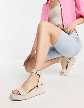 Босоножки на платформе ASOS DESIGN Tati из натуральной ткани
