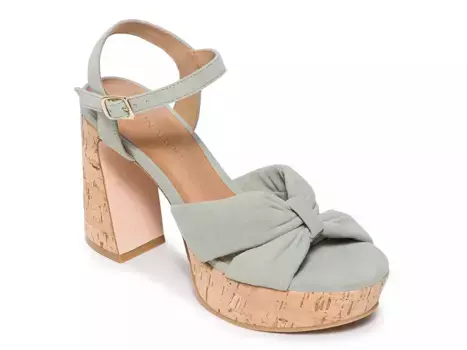 Босоножки на платформе Bernardo Veronika, замша светло-зеленого цвета