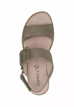 Босоножки на платформе Caprice, оливковый нубук