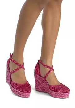 Босоножки на платформе CON PUNTERA REDONDEADA CIERRE HEBILLA Alma en Pena, цвет Fucsia Jaspeado