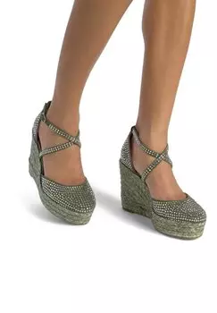 Босоножки на платформе CON PUNTERA REDONDEADA Y CIERRE CON HEBILLA Alma en Pena, цвет Verde Oscuro Jaspeado