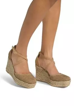 Босоножки на платформе CON PUNTERA REDONDEADA Y CIERRE CON HEBILLA - Platform heels Alma en Pena, светло-коричневый