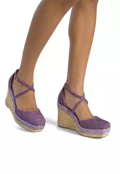 Босоножки на платформе CON PUNTERA REDONDEADA Y CIERRE CON HEBILLA - Platform heels Alma en Pena, фиолетовый