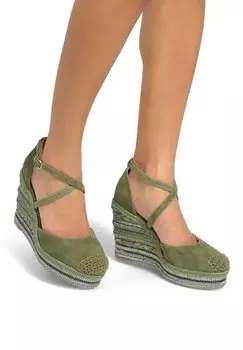 Босоножки на платформе CON PUNTERA REDONDEADA Y CIERRE CON HEBILLA - High heels Alma en Pena, цвет Verde Oscuro Jaspeado