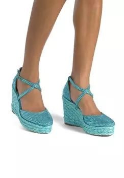 Босоножки на платформе CON PUNTERA REDONDEADA Y CIERRE CON HEBILLA - High heels Alma en Pena, бирюзовый