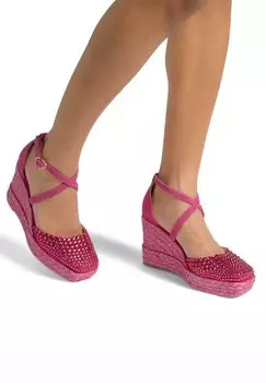 Босоножки на платформе DE CON PUNTERA REDONDEADA Y CIERRE CON HEBILLA. Alma en Pena, цвет Fucsia Jaspeado