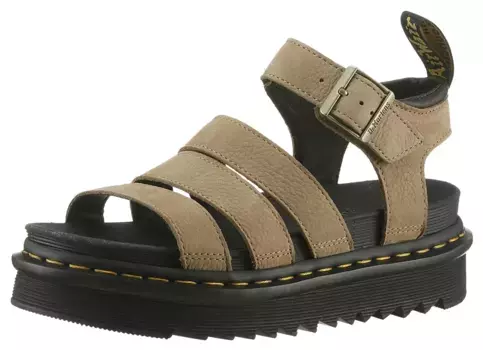Босоножки на платформе DR. MARTENS "Blaire Hydro", летняя обувь, босоножки, каблук на платформе, застежка-пряжка, цвет Blaire Savannah Tan Tumble