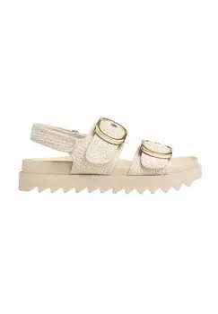 Босоножки на платформе Flat Stradivarius, белый