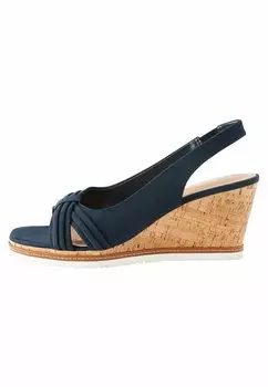 Босоножки на платформе Forever Comfort Bow Regular Wide Fit Next, темно-синие
