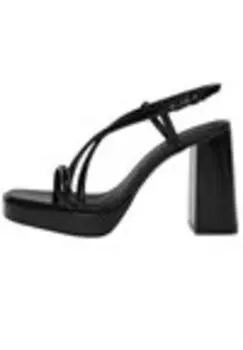 Босоножки на платформе HEELED AND CROSSOVER STRAPS Pull&Bear, черный