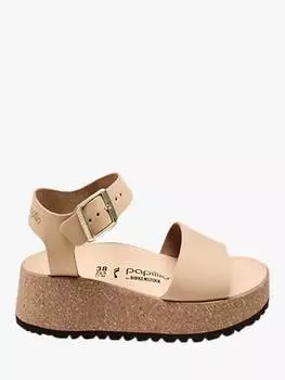 Босоножки на платформе из нубука glenda papillio Birkenstock, песочный