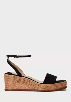 Босоножки на платформе LEONA SUEDE ESPADRILLE Lauren Ralph Lauren, черный