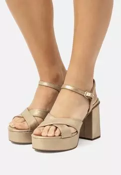 Босоножки на платформе mtng, золото