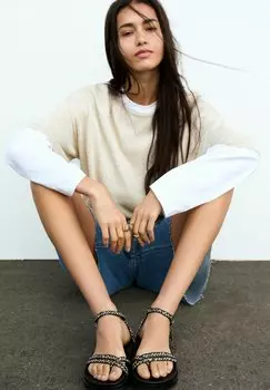 Босоножки на платформе PULL&BEAR, цвет Mottled Black