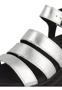 Босоножки на платформе QUAD Dr. Martens, серебристого цвета