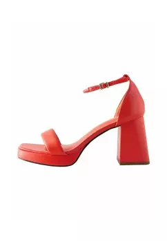 Босоножки на платформе REGULAR FIT - FOREVER COMFORT SQUARE TOE PLATFORM FLARE HEELS - High heeled sandals Next, оранжевый