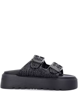 Босоножки на платформе с клетчатым узором Birkly Casadei, черный