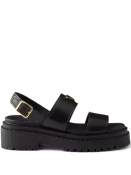 Босоножки на платформе с пряжками Prada, черный