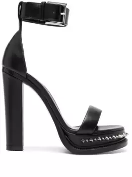 Босоножки на платформе с шипами Alexander McQueen, черный
