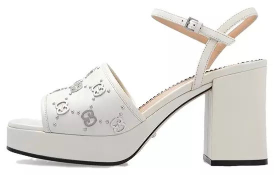 Босоножки на платформе с заклепками GG Gucci