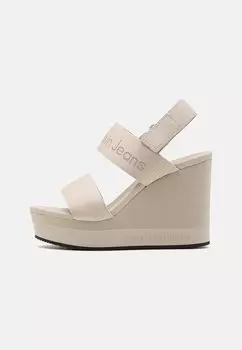 Босоножки на платформе WEDGE Calvin Klein Jeans, цвет eggshell
