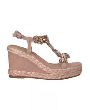 Босоножки на плетеной танкетке Alma En Pena, розовый