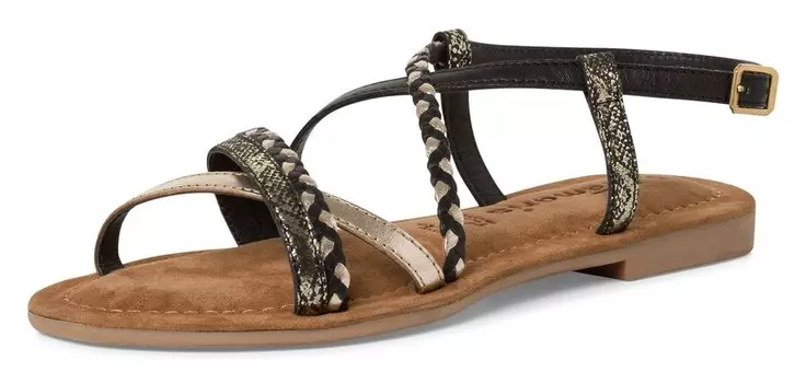 Босоножки на ремешках Tamaris, цвет Gold/Black
