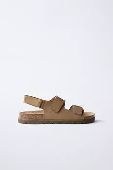 Босоножки на ремешках ZARA, коричневый