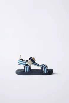 Босоножки на ремешках ZARA, синий