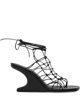 Босоножки на скульптурной танкетке Rick Owens, черный