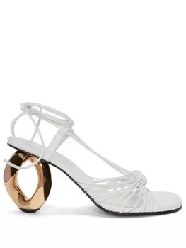 Босоножки на скульптурном каблуке JW Anderson, белый