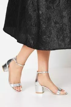 Босоножки на среднем блочном каблуке с ремешком на щиколотке Thelma Coast, серебро