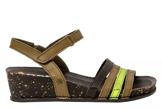 Босоножки на танкете Art, хаки