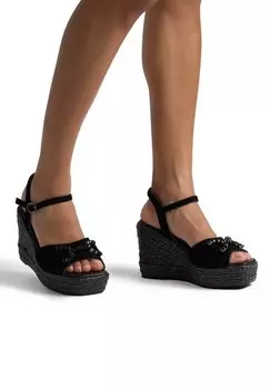 Босоножки на танкетке Alma en Pena, черный