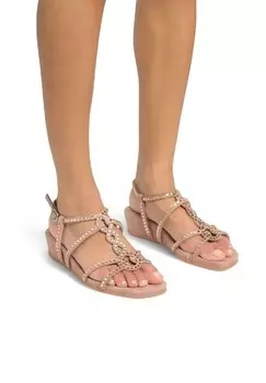 Босоножки на танкетке Alma en Pena, цвет Rosa Jaspeado