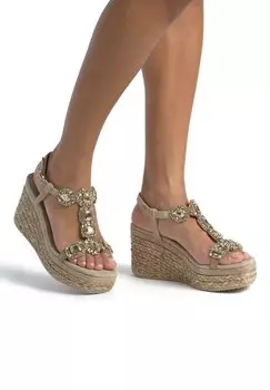 Босоножки на танкетке Alma en Pena, коричневый