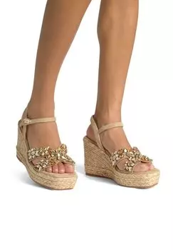 Босоножки на танкетке Alma en Pena, светло-коричневый