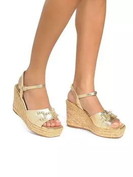 Босоножки на танкетке Alma en Pena, золотой