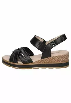 Босоножки на танкетке Caprice, черный