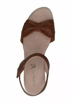 Босоножки на танкетке Caprice, коньяк