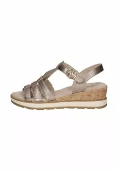 Босоножки на танкетке Caprice, коричневый