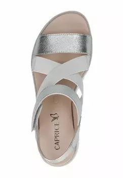Босоножки на танкетке Caprice, серебристый