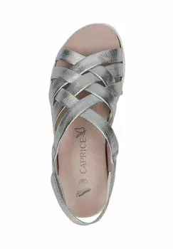 Босоножки на танкетке Caprice, серебристый