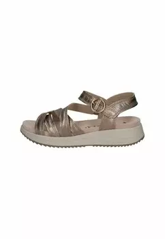 Босоножки на танкетке Caprice, серо-коричневый