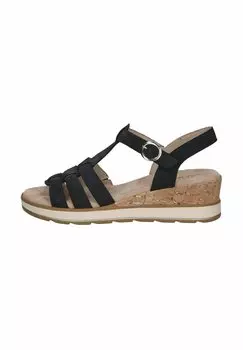 Босоножки на танкетке Caprice, синий